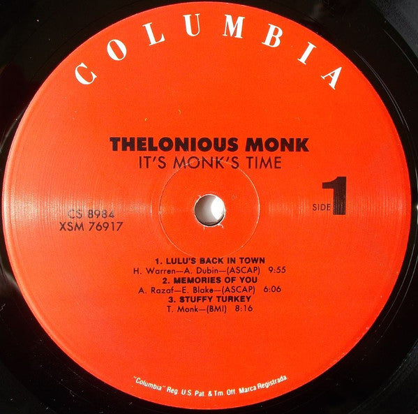 Thelonious Monk - It's Monk's Time (LP, Album, RE)