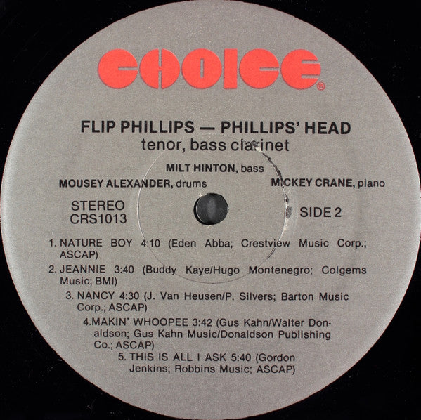 Flip Phillips - Phillips' Head (LP)