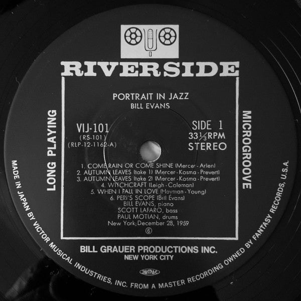 Bill Evans Trio* - Portrait In Jazz (LP, Album, Mono, RE)