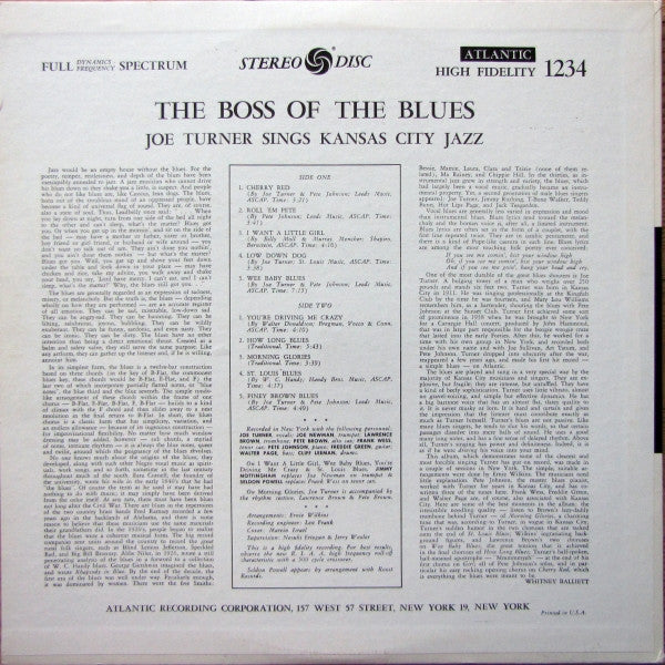 Big Joe Turner - The Boss Of The Blues Sings Kansas City Jazz(LP, A...