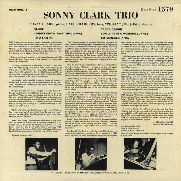 Sonny Clark Trio - Sonny Clark Trio (LP, Album, Mono, RE)