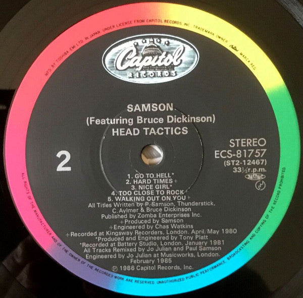 Samson (3) Featuring Bruce Dickinson - Head Tactics (LP, Comp)