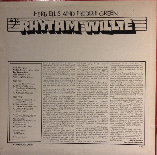 Herb Ellis And Freddie Green - Rhythm Willie (LP, Album)