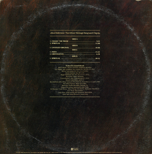 John Coltrane - The Other Village Vanguard Tapes (2xLP, Album, Gat)
