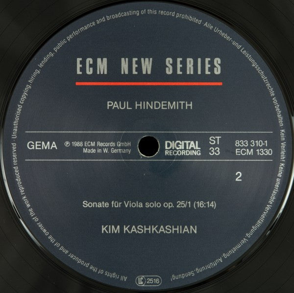 Paul Hindemith - Sonatas For Viola / Piano And Viola Alone(3xLP + Box)