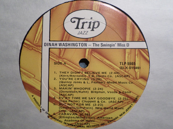 Dinah Washington - The Swingin' Miss D (LP, Album, Mono, RE)