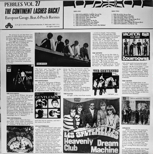 Various - Pebbles Vol. 27 (The Continent Lashes Back! Part 9: Switz...