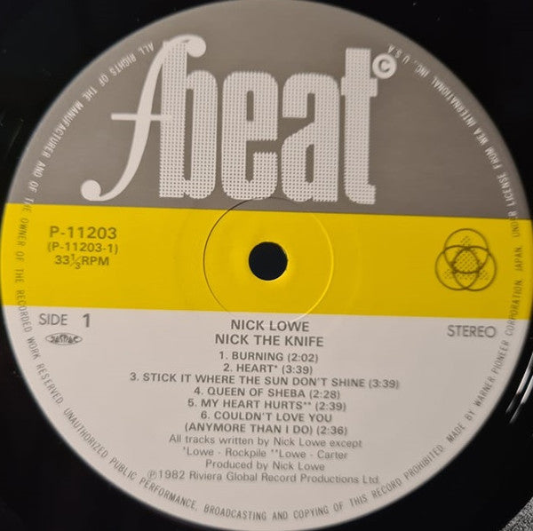 Nick Lowe - Nick The Knife (LP, Album)