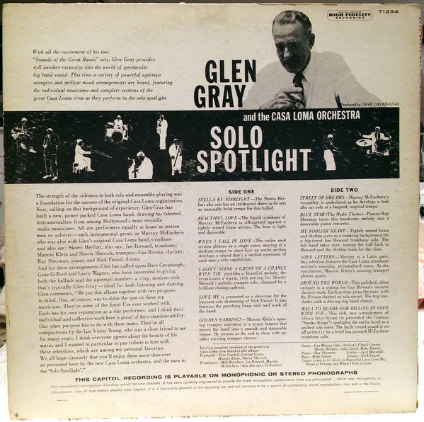 Glen Gray & The Casa Loma Orchestra - Solo Spotlight(LP, Album, Mono)
