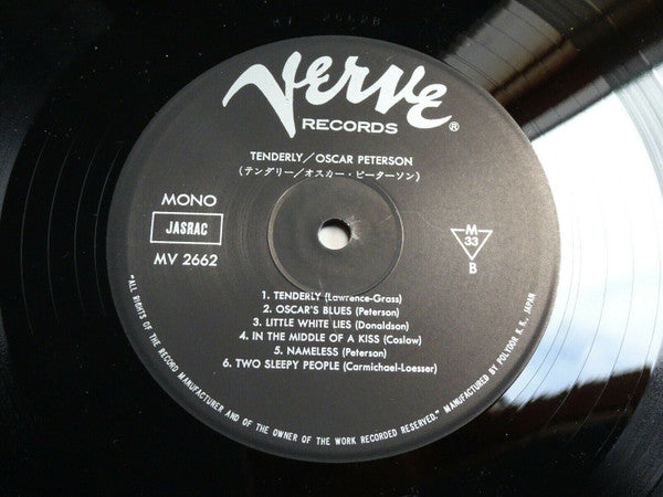 Oscar Peterson - Tenderly (LP, Album, Mono, RE)