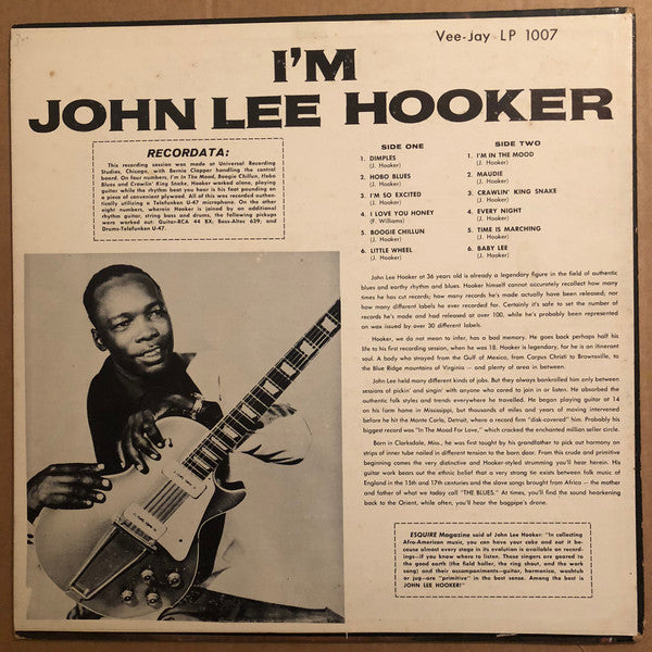 John Lee Hooker - I'm John Lee Hooker (LP, Album, RE)