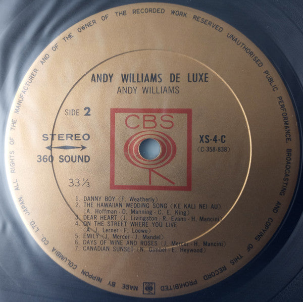 Andy Williams - De Luxe (LP, Album, Comp)