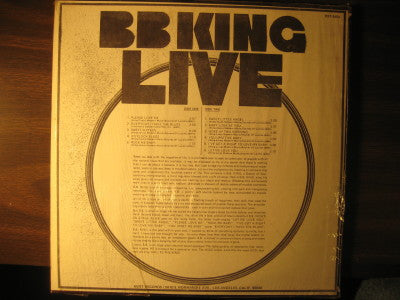 B.B. King - Live (LP, Album)