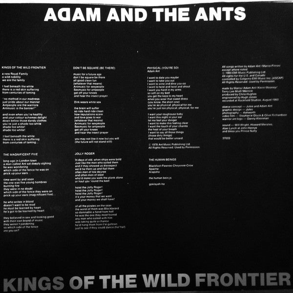 Adam And The Ants - Kings Of The Wild Frontier (LP, Album, San)