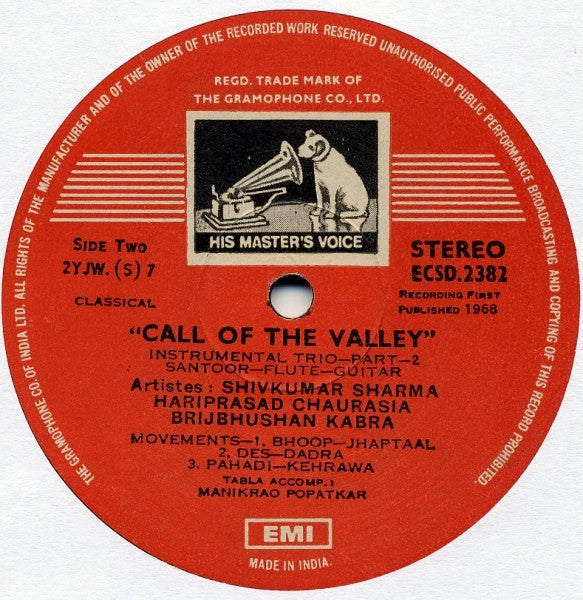 Pandit Shiv Kumar Sharma - Call Of The Valley(LP, Album)