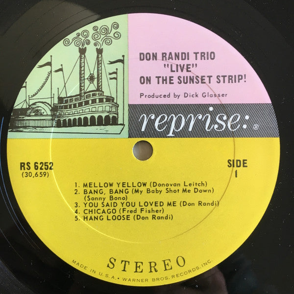 Don Randi Trio - ""Live"" On The Sunset Strip! (LP, Album)