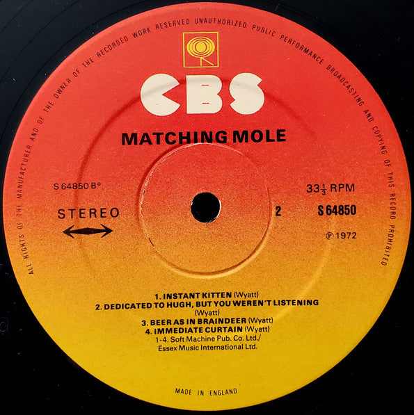 Matching Mole - Matching Mole (LP, Album, RP)