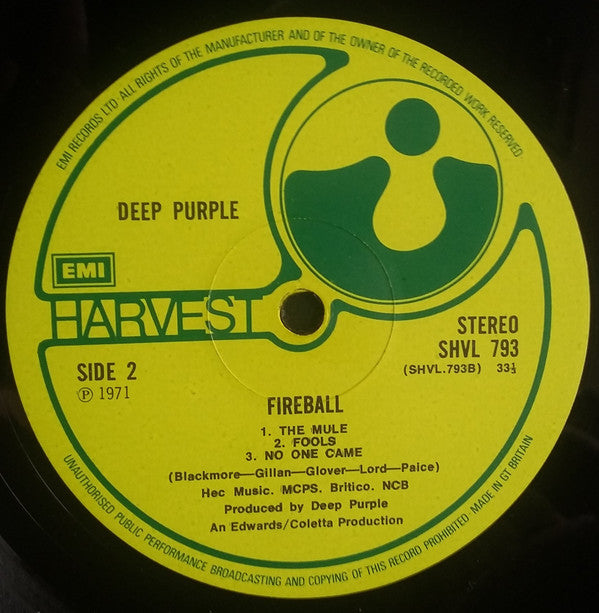 Deep Purple - Fireball (LP, Album, RP)
