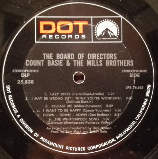 Count Basie & The Mills Brothers - The Board Of Directors (LP, Album)