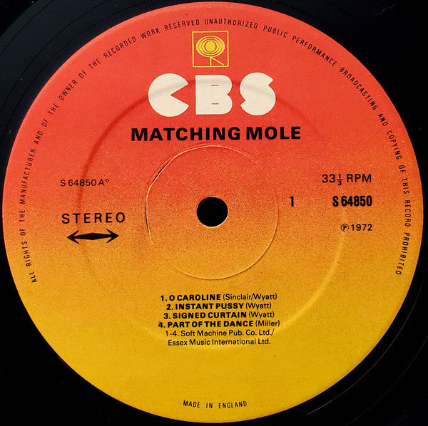 Matching Mole - Matching Mole (LP, Album, RP)