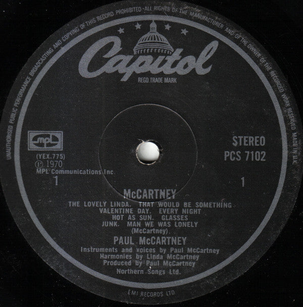 McCartney* - McCartney (LP, Album, RE)