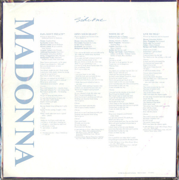 Madonna - True Blue (LP, Album, Ltd, Pic, RE)
