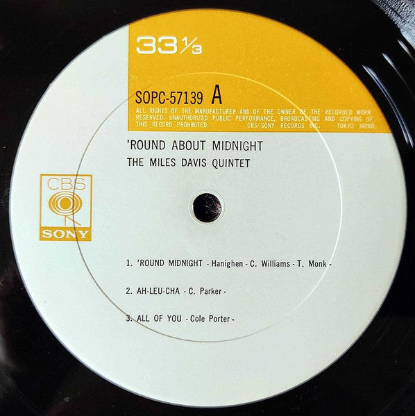 Miles Davis - 'Round About Midnight (LP, Album, Mono, RE)