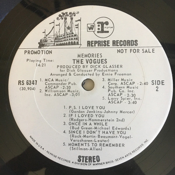 The Vogues - Memories (LP, Album, Promo)