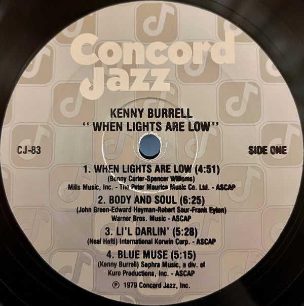 Kenny Burrell - When Lights Are Low (LP, Album)