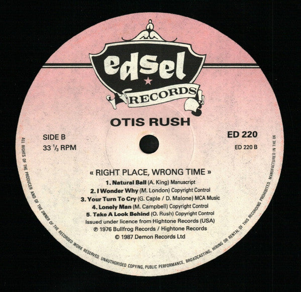 Otis Rush - Right Place, Wrong Time (LP, Album, RE)