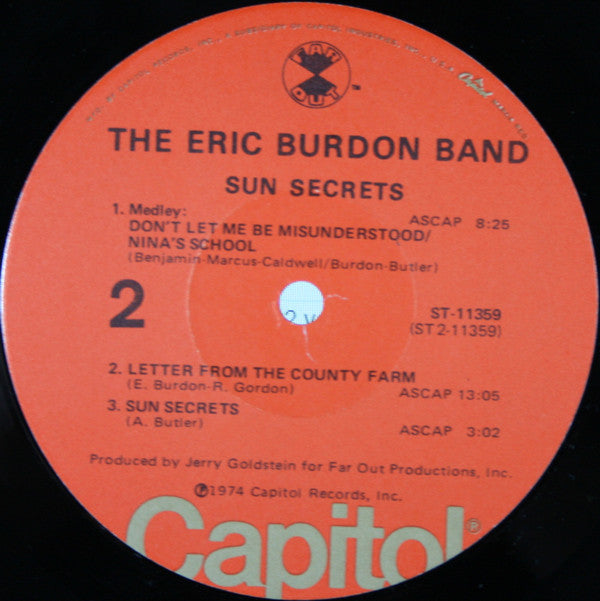 The Eric Burdon Band* - Sun Secrets (LP, Album, Jac)