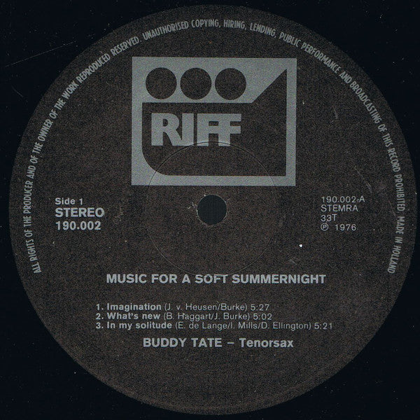 Buddy Tate - A Soft Summernight (Music For A Soft Summernight)(LP)