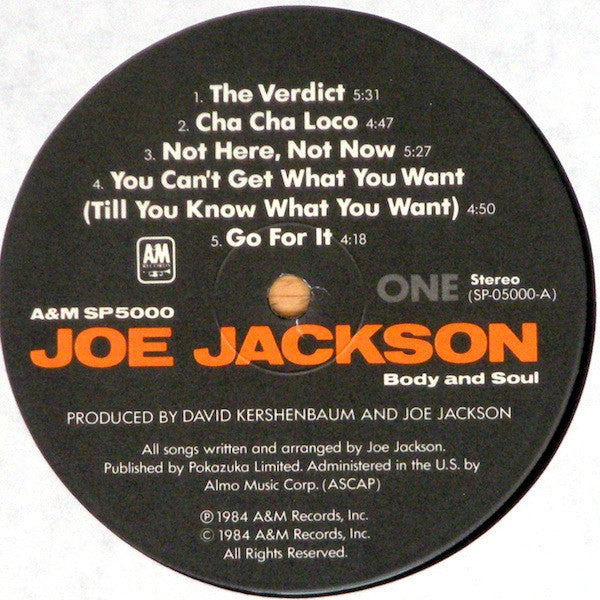 Joe Jackson - Body And Soul (LP, Album, Ind)