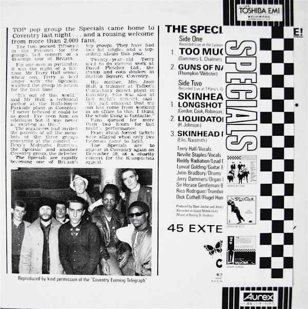 The Special A.K.A.* Featuring Rico* - Too Much Too Young (12"", EP)