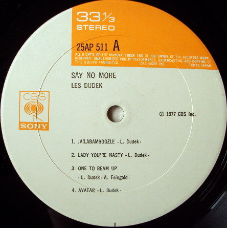 Les Dudek - Say No More (LP, Album)