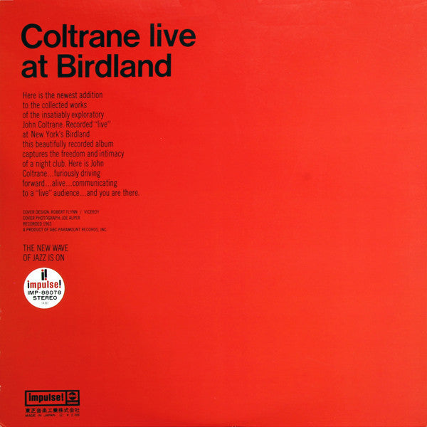 Coltrane* - Live At Birdland (LP, Album, RE, Gat)