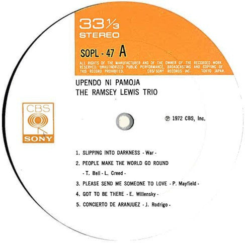 The Ramsey Lewis Trio - Upendo Ni Pamoja (LP, Album)