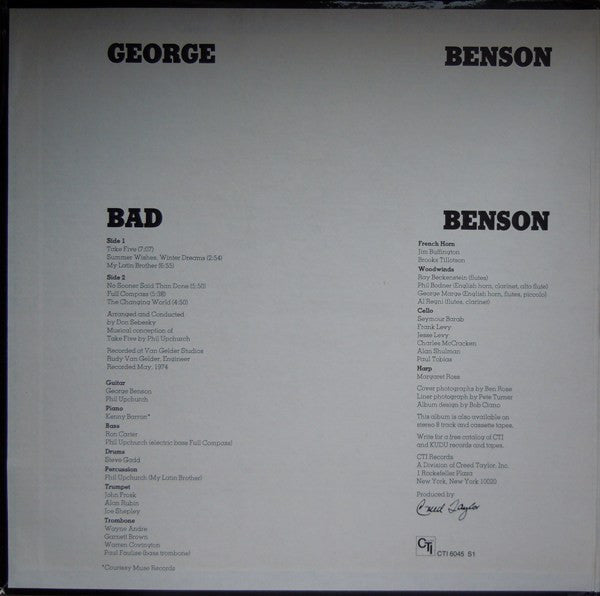 George Benson - Bad Benson (LP, Album, San)