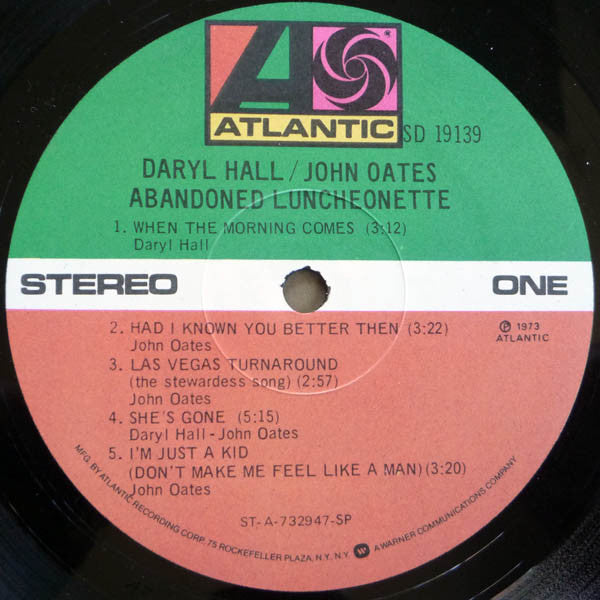 Daryl Hall & John Oates - Abandoned Luncheonette (LP, Album, RE, SP)