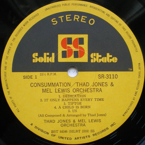 Thad Jones & Mel Lewis - Consummation (LP, Album)