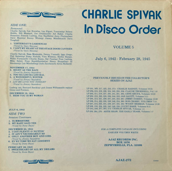 Charlie Spivak - Charlie Spivak In Disco Order Volume 5 (LP)