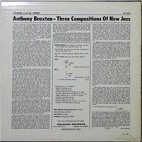 Anthony Braxton - 3 Compositions Of New Jazz (LP, Album, Promo)