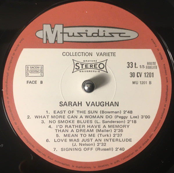 Sarah Vaughan - Singing Sweet And Sultry (LP, Comp)