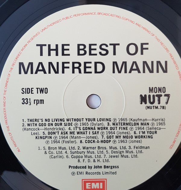 Manfred Mann - The Best Of Manfred Mann (LP, Comp, Mono)