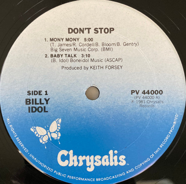 Billy Idol - Don't Stop (12"", EP, Pit)