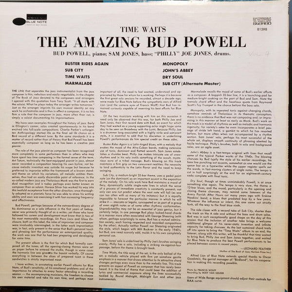 Bud Powell - The Amazing Bud Powell - Time Waits (LP, Album, RE)