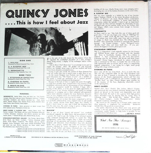 Quincy Jones - This Is How I Feel About Jazz (LP, Album)