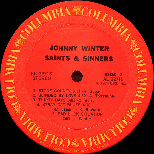 Johnny Winter - Saints & Sinners (LP, Album, Ter)