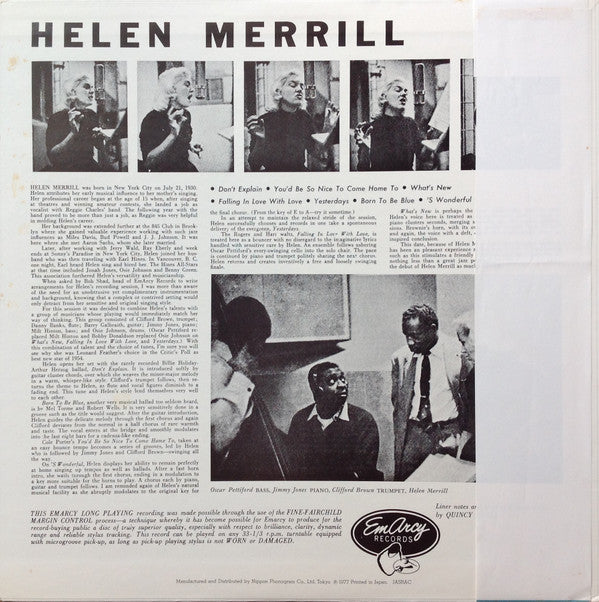 Helen Merrill - Helen Merrill = ユード・ビー・ソー・ナイス(LP, Album, Mono, RE)