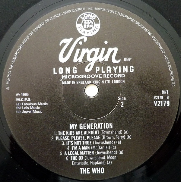 The Who - My Generation (LP, Album, Mono, RE, EMI)